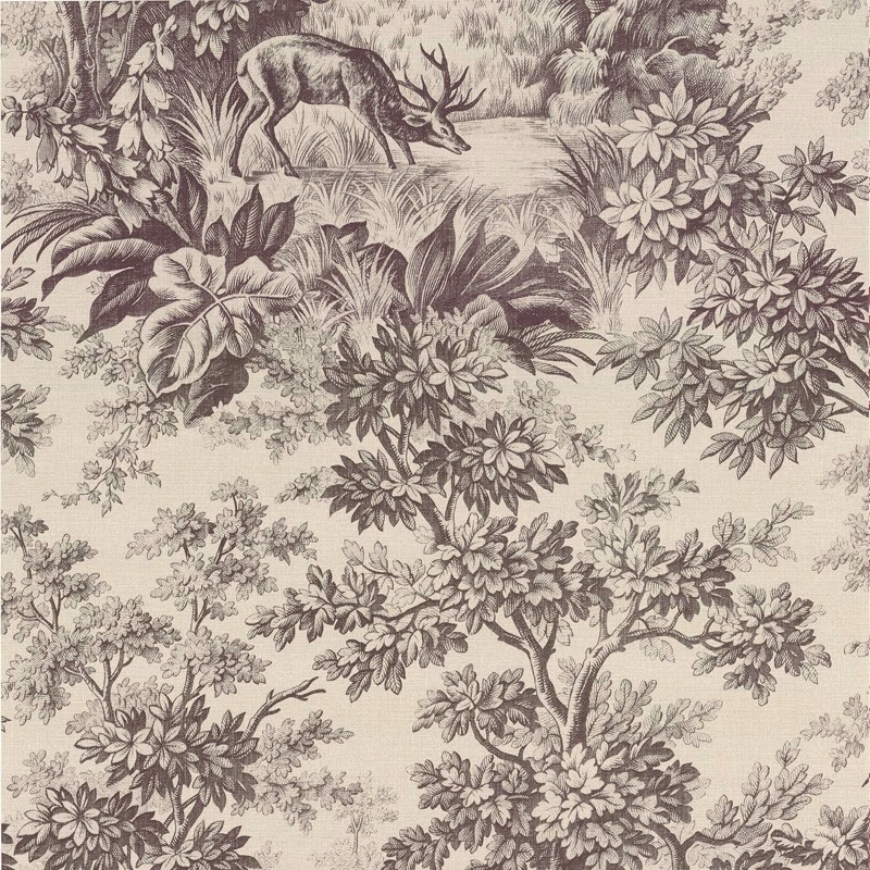 Обои Little Greene Revolution Papers Stag Toile - Chocolat 0284SGCHOCO 10,05×0,52